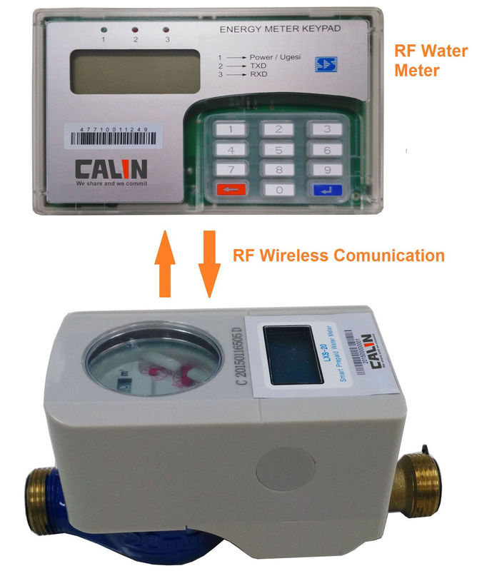 LCD は無線水道メーター、電池によってを運転される水によって前払いされるメートルによって裂かれる CIU RF コミュニケーション表示します
